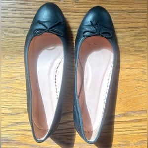 J.Crew Black Leather Ballet Flats | Size 8